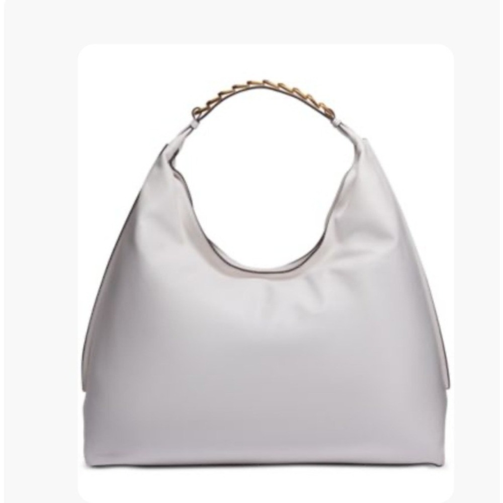 Donna Karan Belmore Hobo Bag Womens White NWT Leather Gold Chain DA4CZ1BS